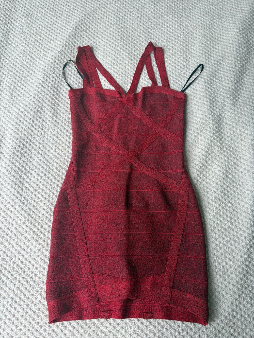 bebe Red Strappy Bandage Mini Dress